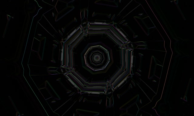 Octagonal Neon Tunnel Vortex 5:3 Wide 60fps Screensaver Loop
