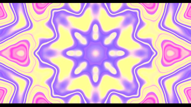 Lewendige Pers Geel Abstrakte Kaleidoskoop VJLoops Beweging Agtergrond