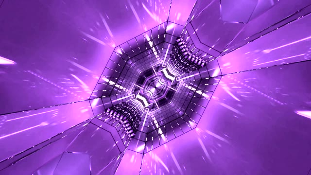 Pers Abstrakte Geometriese Tonnel Lus - Futuristiese Digitale Beweging Agtergrond