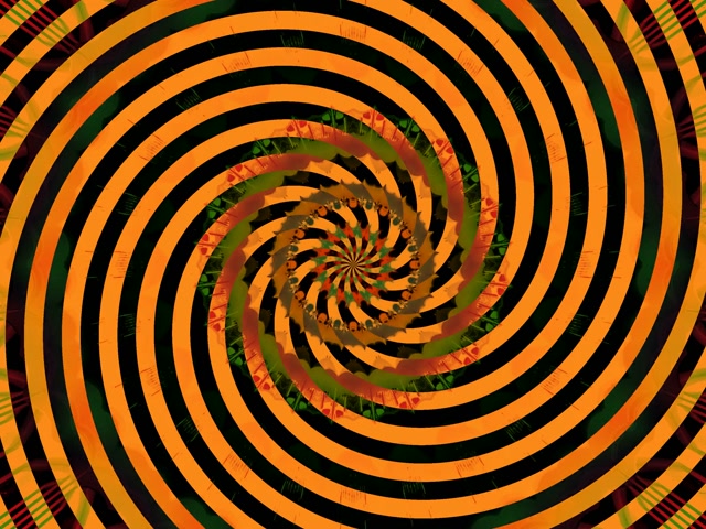 Neon Tonnel Spiraal Werwel VJLoops 4:3 Klassiek 60fps Skermbewaarder Oranje Swart