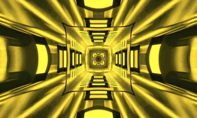 Vj loop Golden Neon Tunnel Recursive Square Vortex 5:3 wide 60fps Screensaver