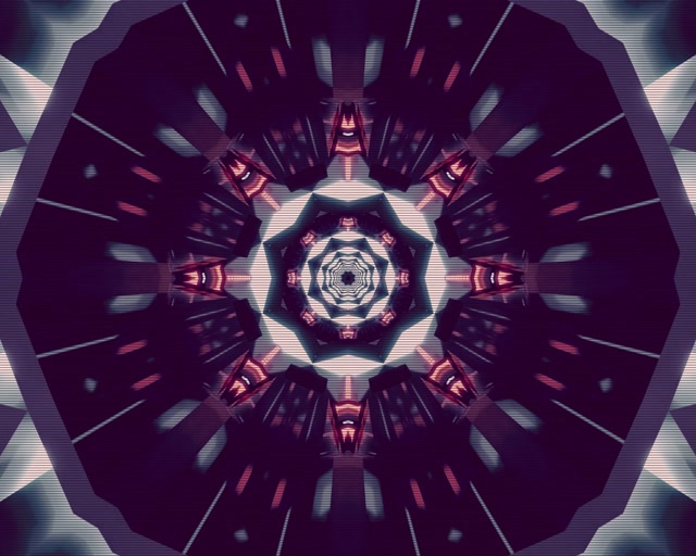 Pers Neon Tonnel Kaleidoskoop Skermbeskermer 5:4 industrieel 60fps VJ loop