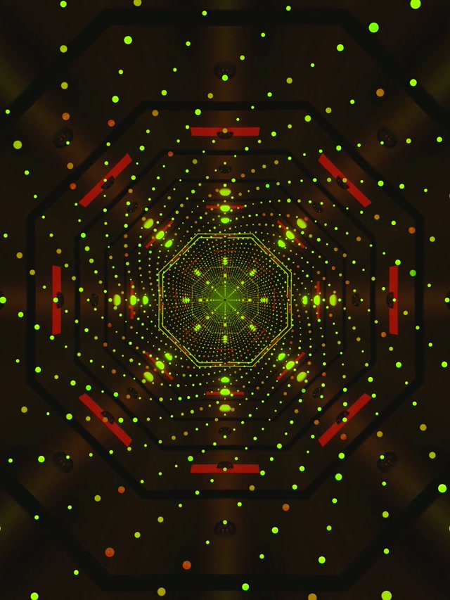 Neon Tonnel Skermbespaarder 60fps 3:4 iPad Portret Groen Kolle VJLoops