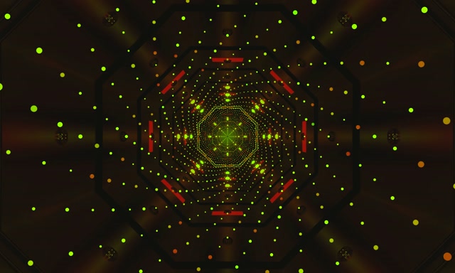 Neon Tonnel Skermbespaarder 5:3 Wyd 60fps Groen Kolle VJLoops Rekenaar Skootrekenaar