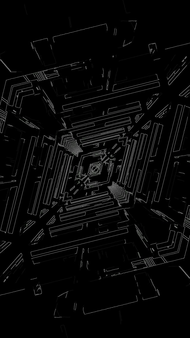 Neon Tonnel Draadskeleton Sci-Fi VJ Loop 9:16 Reels 60fps Skermskakel