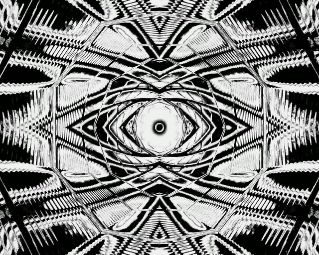 Swart & Wit Neon Tonnel Oog 5:4 industrieel 60fps Skermbeveiliging VJ Loop