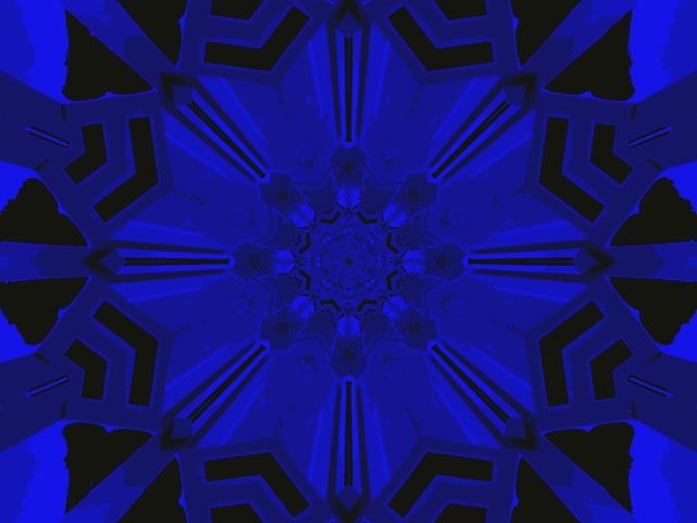 VJLoops Neon Tonnel Blou Kaleidoskoop Ster Ontploffing 4:3 Klassiek 60fps Skermbespaarder