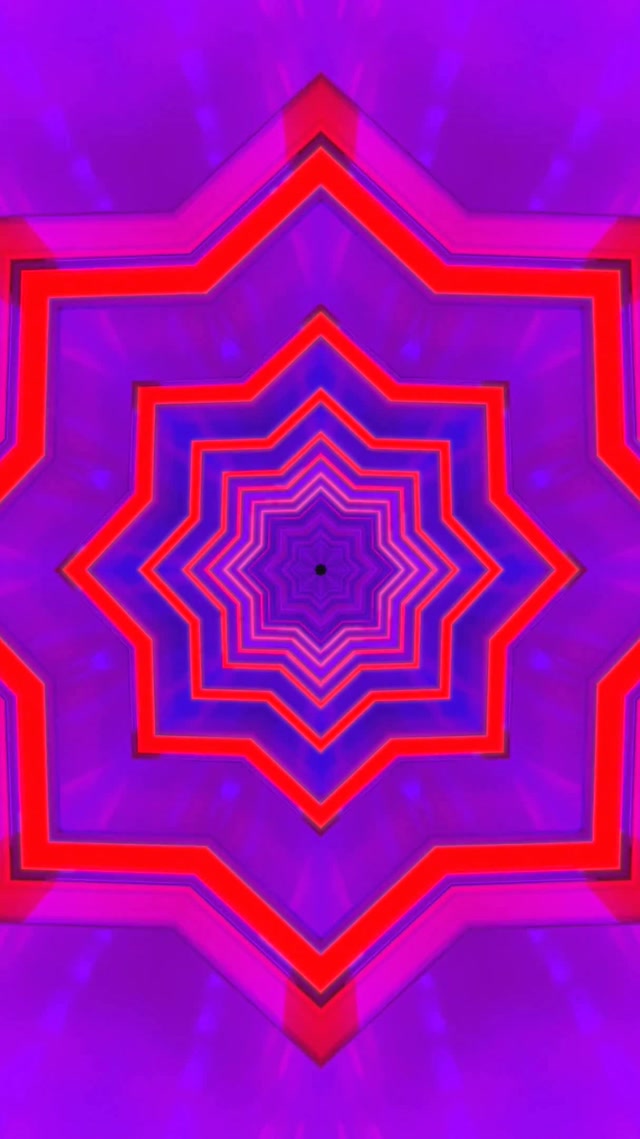 Neon Tonnel Ster Vortex 9:16 Reels 60fps Skermskakel VJ Loop