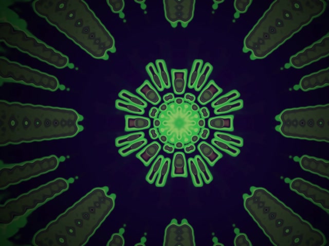 Neon Tonnel Groen Radiale Doorn Mandala 4:3 Klassiek 60fps Skermskakel VJ Loop