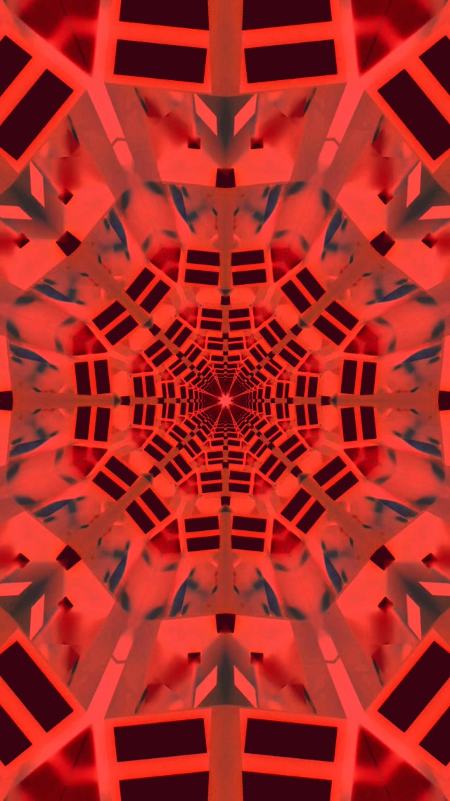 Neon Tonnel Rooi Kaleidoskoop Uitbarsting VJLoops 9:16 Reels 60fps Skermbeveiliging