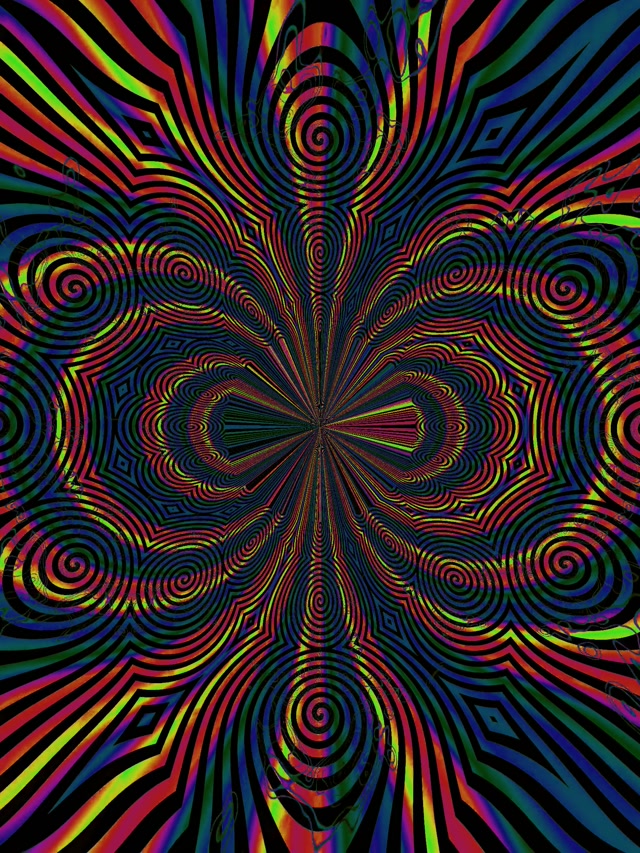 Neon Tonnel Spiraal Kaleidoskoop VJLoops 3:4 iPad Portret 60fps Skermbespaarder