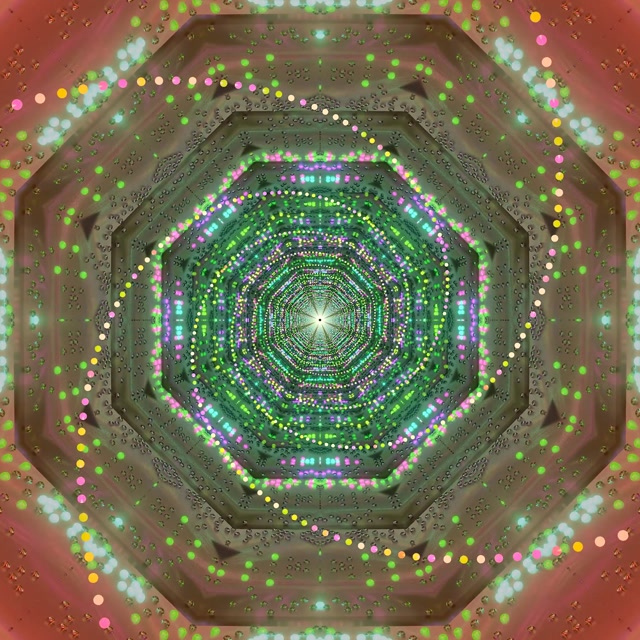 Neon Tonnel Sluimerskerm 1:1 Vierkant 60fps Groen Pienk Agt-hoek VJ Loop