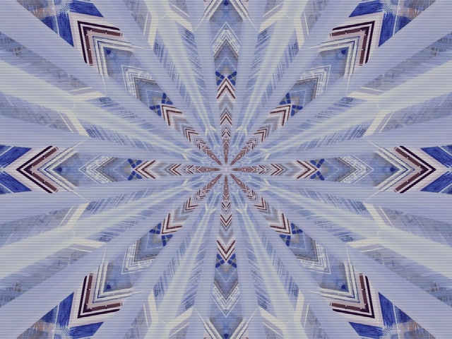 Blou Kaleidoskoop Neon Tonnel Skermbeveiliging 4:3 Klassiek 60fps VJLoops