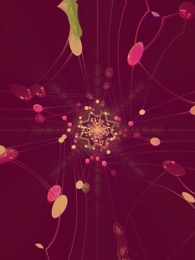 Neon Tonnel Ster Kaleidoskoop VJ Loop 3:4 iPad Portret 60fps Skermbewaarder