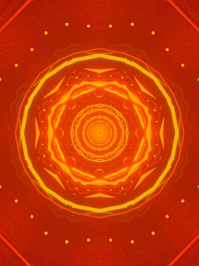 Neon Tonnel Rooi Oranje Oktagoon Werwel VJ Loop 3:4 iPad Portret 60fps Skermbespaarder