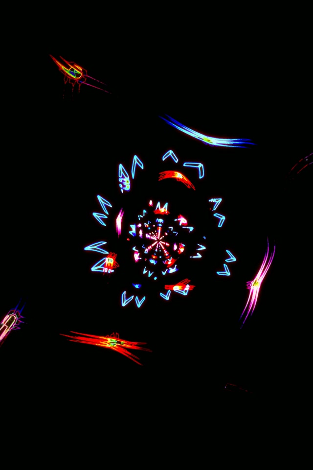Neon Tunnel Fractal Kaleidoscope Burst | 2:3 Portrait | 60fps VJ Loop Screensaver
