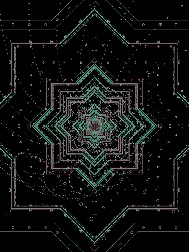 نفق نيون نجمة ماندالا خضراء حافظة شاشة PC 3:4 iPad طولي 60fps VJ Loop