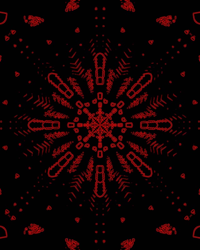 نفق نيون فراكتال أحمر كاليدوسكوب Vj Loop 4:5 Instagram 60fps حافظة شاشة