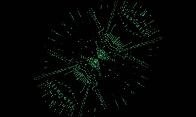 نفق نيون أخضر انفجار دائرة VJ Loop 5:3 عريض 60fps حافظة شاشة