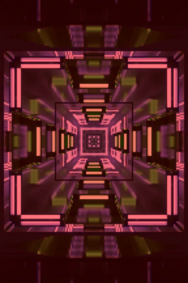Neon Tunnel Pink Pixel Corridor Vj Loop 2:3 Photo Portrait 60fps Screensaver