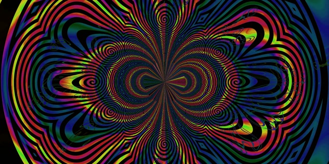 نفق نيون حلزوني نفسي ازهار VJ Loop 2:1 Univisium 60fps حافظة شاشة