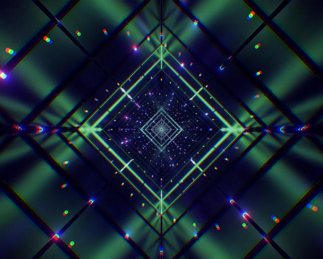 نفق النيون دوامة الماس الأخضر VJLoops 5:4 صناعي 60fps حافظة شاشة