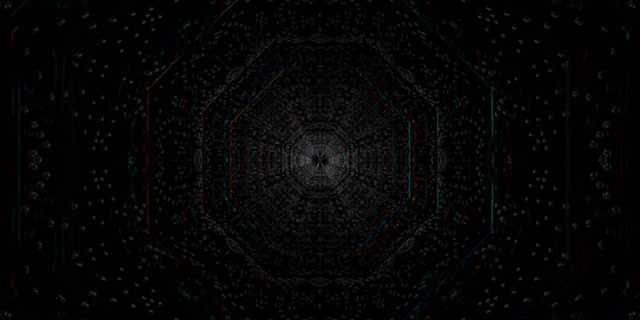 Neon Tunnel Rotating Hexagon Vortex 2:1 Univisium 60fps VJ Loop Screensaver