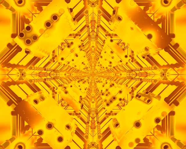 ذهبي نيون تونيل Screensaver 5:4 industrial 60fps VJ Loop PC Laptop