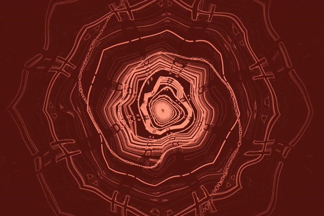 Neon Tunnel Red Spiral Vortex VJ Loop 3:2 Surface 60fps Екран Заставка