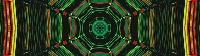 Neon тунел зелен осмоъгълник екранна защита 32:9 супер ултраширок 60fps VJ Loop