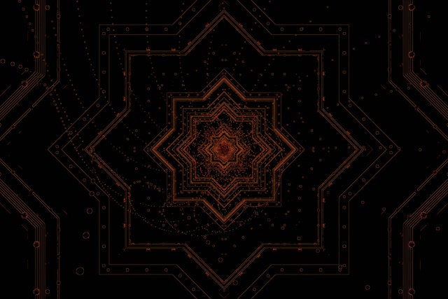 Неонов Тунел Медна Звезда Мандала VJ Loop 3:2 Surface 60fps Screensaver