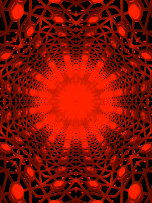 Red Black Mandala Neon Tunnel Vj Loop 3:4 iPad Портрет 60fps Екран Заставка