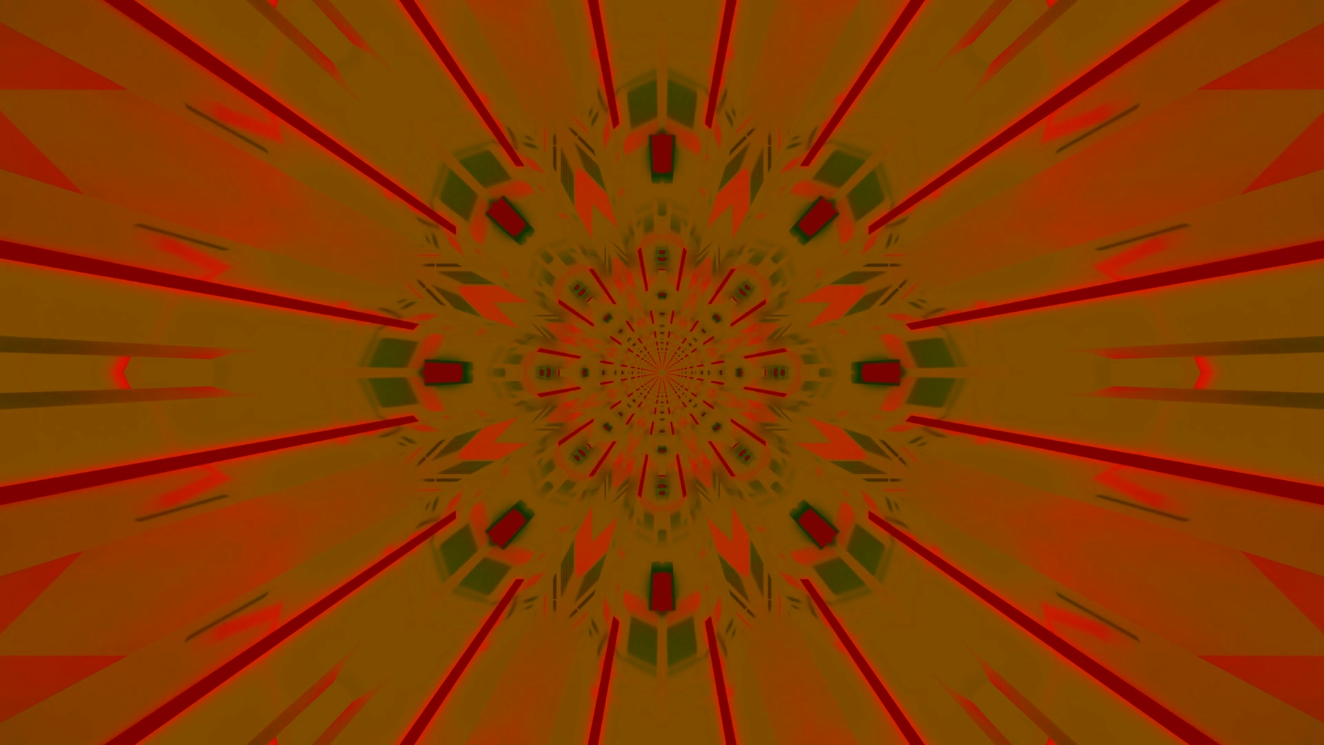 Red Orange Neon Tunnel Kaleidoscope 4K uhd 60fps screensaver VJ loop