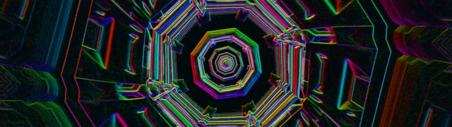 Neon Tunnel VJ Loop 32:9 Ultrawide 60fps Octagon Vortex Screensaver