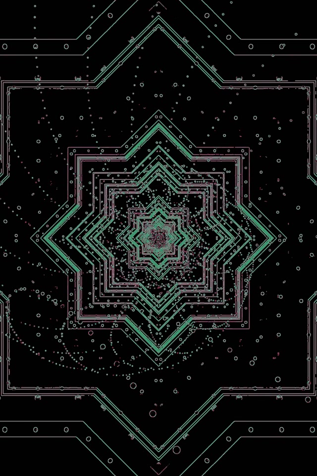 Neon টানেল সবুজ তারা মন্ডল 60fps Screensaver ২:৩ Portrait VJ Loop