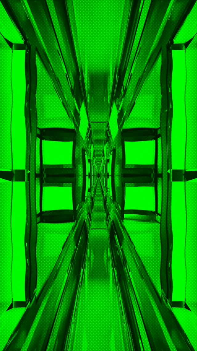 Neon Tunnel Symmetrical Corridor 9:16 Reels 60fps VJ Loop Screensaver