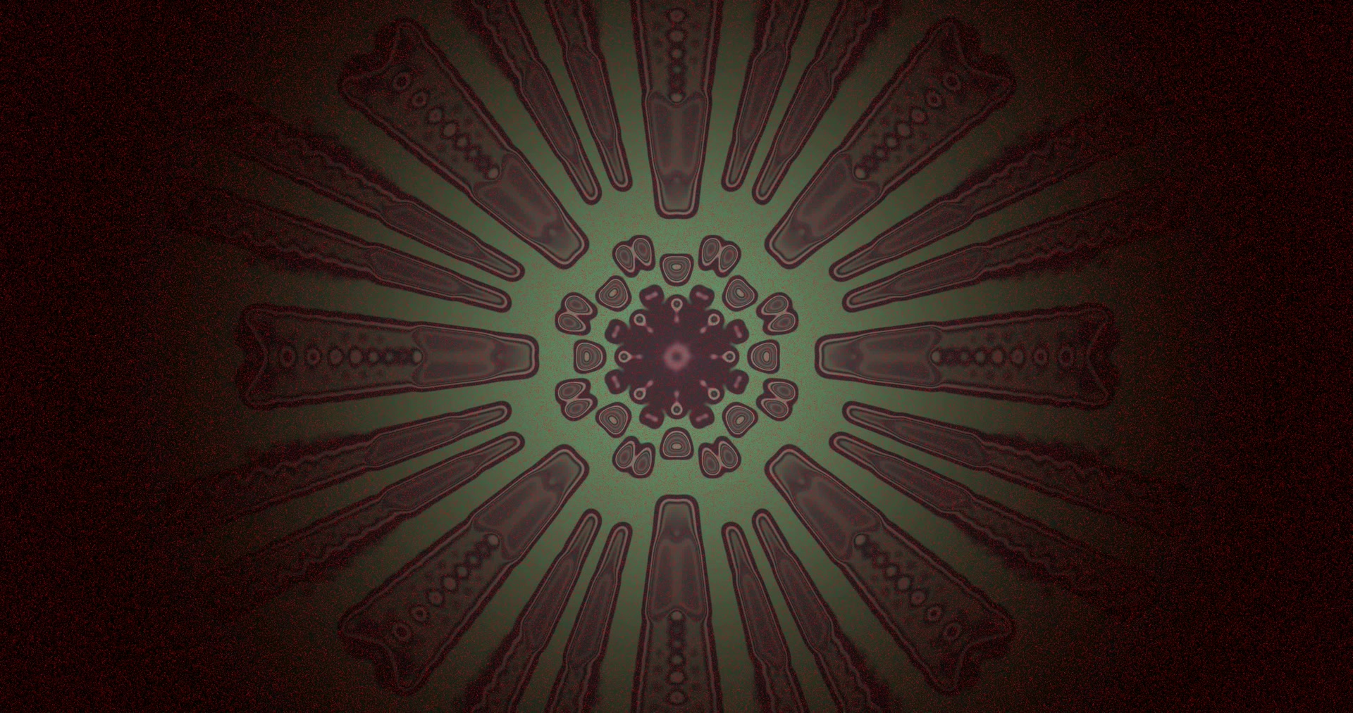 Túnel de Neó Verd Fosc Mandala 4K UHD 60fps estalviapantalles Vj loop