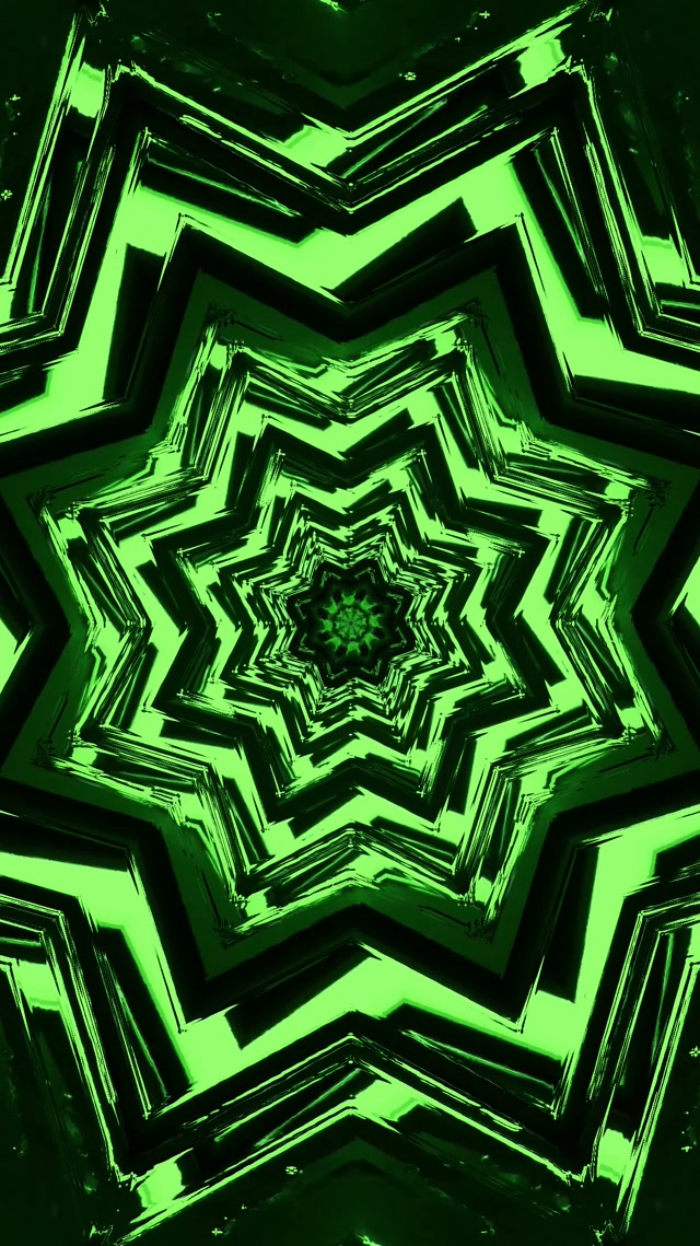 Túnel de Neó Estrella Verd Vòrtex VJ Loop 9:16 Reels 60fps Protector de pantalla