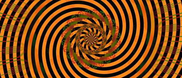 Túnel de Neó Vòrtex Espiral Taronja Negre 21:9 Ultraample 60fps Estalviapantalles VJ Loop