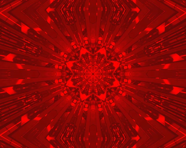 Túnel de Neó Estrella Fractal Vermella VJ Loop 5:4 Industrial 60fps Protector de Pantalla