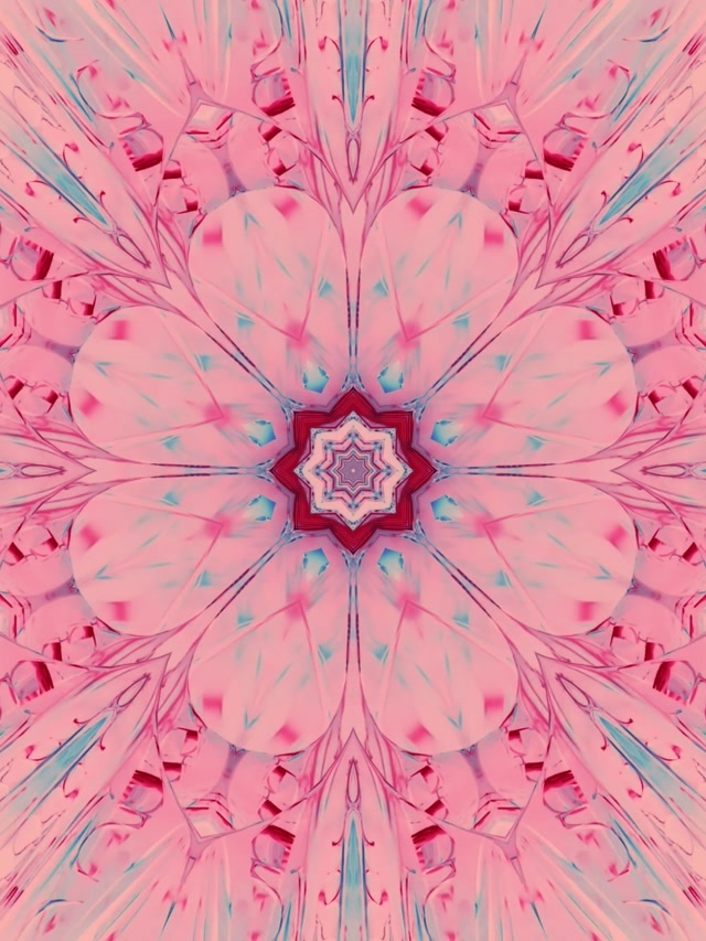 Túnel de Neó Calidoscopi Floral Rosa VJ Loop 3:4 iPad Portrait 60fps Protector de pantalla