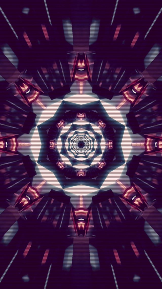 Túnel de Neó Hexàgon Porpra VJ Loop Estalviapantalles Windows 11 9:16 Reels 60fps