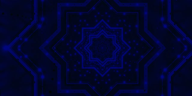 Túnel Neó Mandala Estrella Blau VJ Loop 2:1 Univisium 60fps Protector de Pantalla