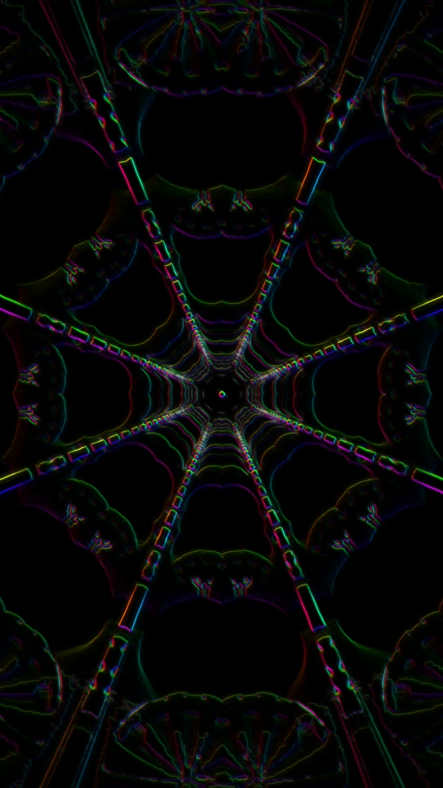 Neon Tunnel Kaleidoscope Fractal | 9:16 Reels | 60fps Screensaver