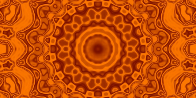 Túnel de Neó Ondulació Mandala Taronja VJ Loop 2:1 Univisium 60fps Protector de Pantalla