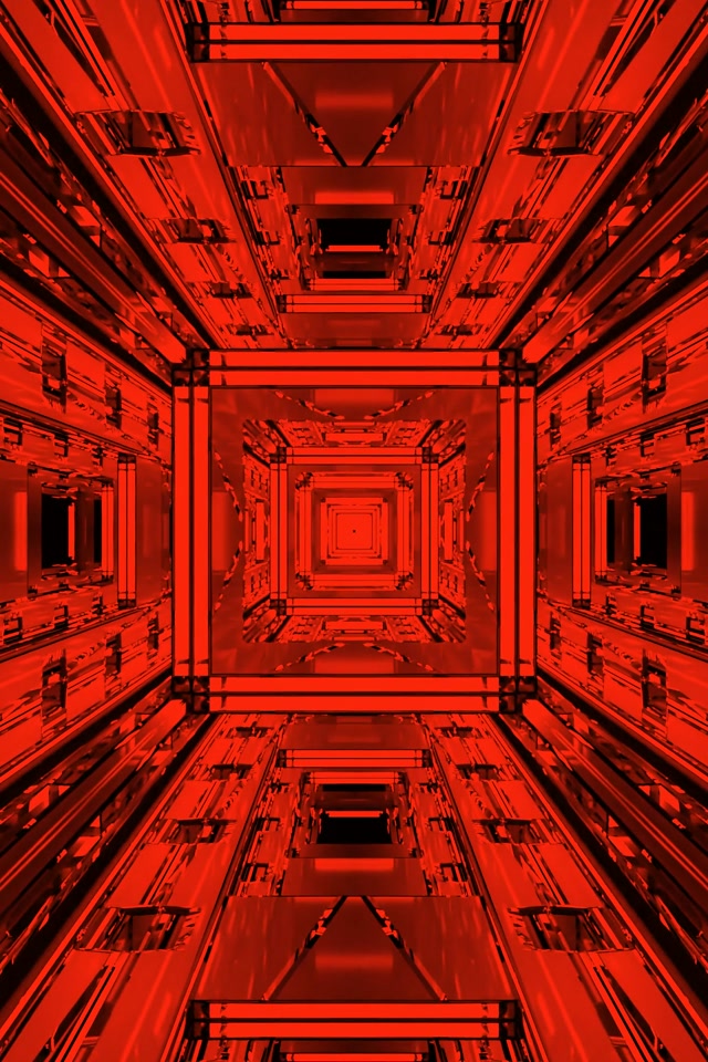 Túnel de Neó Vermella Vòrtex Quadrat Fractal VJ Loop 60fps 2:3 Photo Portrait Protector de Pantalla