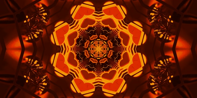 VjLoops túnel de Neó Calidoscopi Fractal Taronja 2:1 Univisium 60fps Estalviapantalles