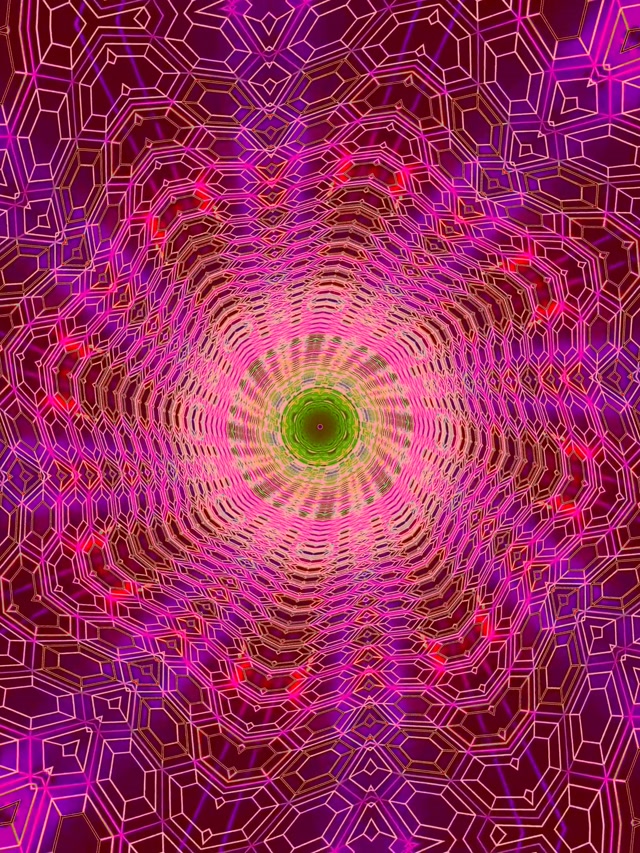 Túnel de Neó Calidoscopi Xarxa VJ Loop 3:4 iPad Portrait 60fps Protector de pantalla