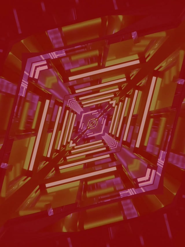 Túnel de Neó Quadrat Verd Rotatiu Vòrtex VJ Loop 60fps 3:4 iPad Retrat Protector de Pantalla