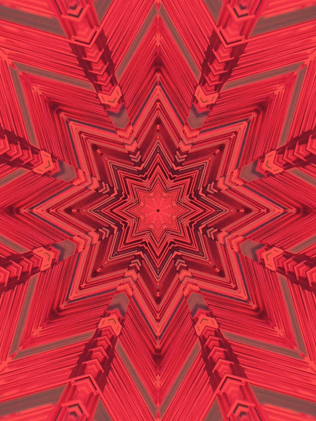 Túnel de Neó Calidoscopi Estrella Vermella VJ Loop 3:4 iPad Portrait 60fps Protector de Pantalla